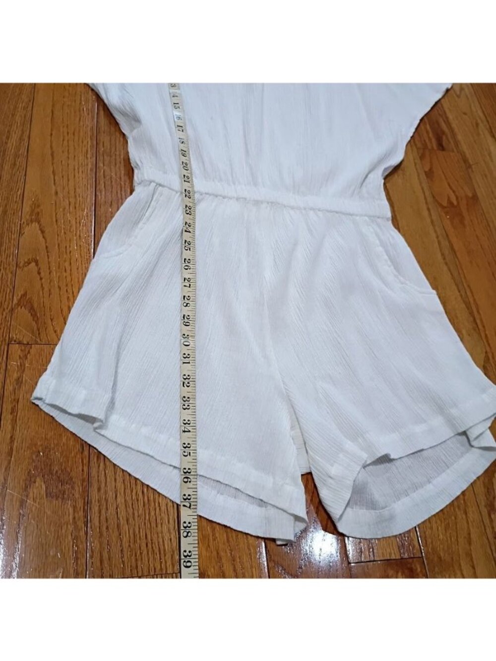 Hermoza Womens White Short Sleeve Romper Lightweight Medium Size M - Picture 6 of 11